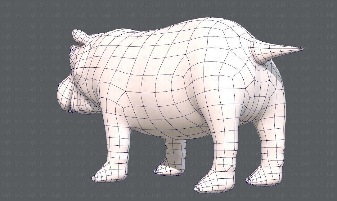 Hippo V01 Low-poly 3D model_14