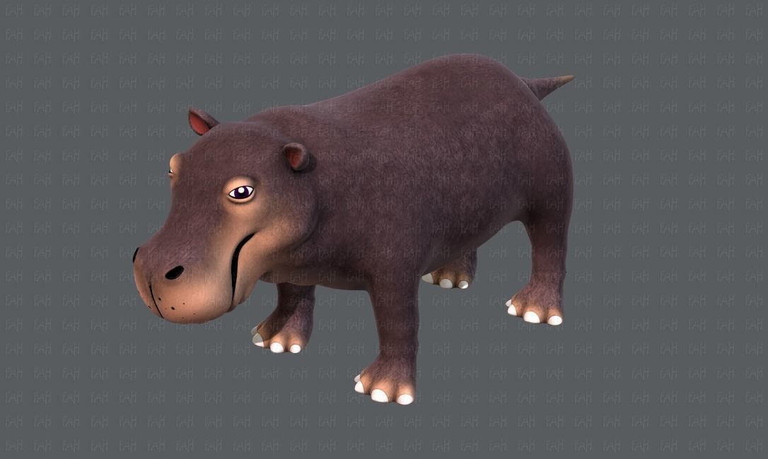Hippo V01 Low-poly 3D model_24