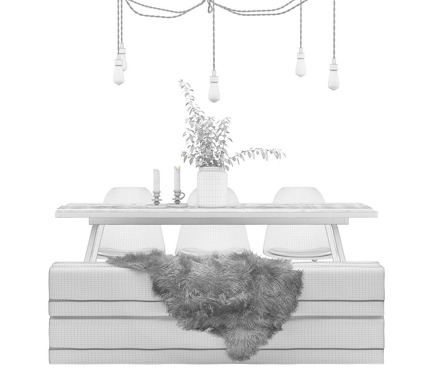 Dining Furnitures Set 18 3D model_6
