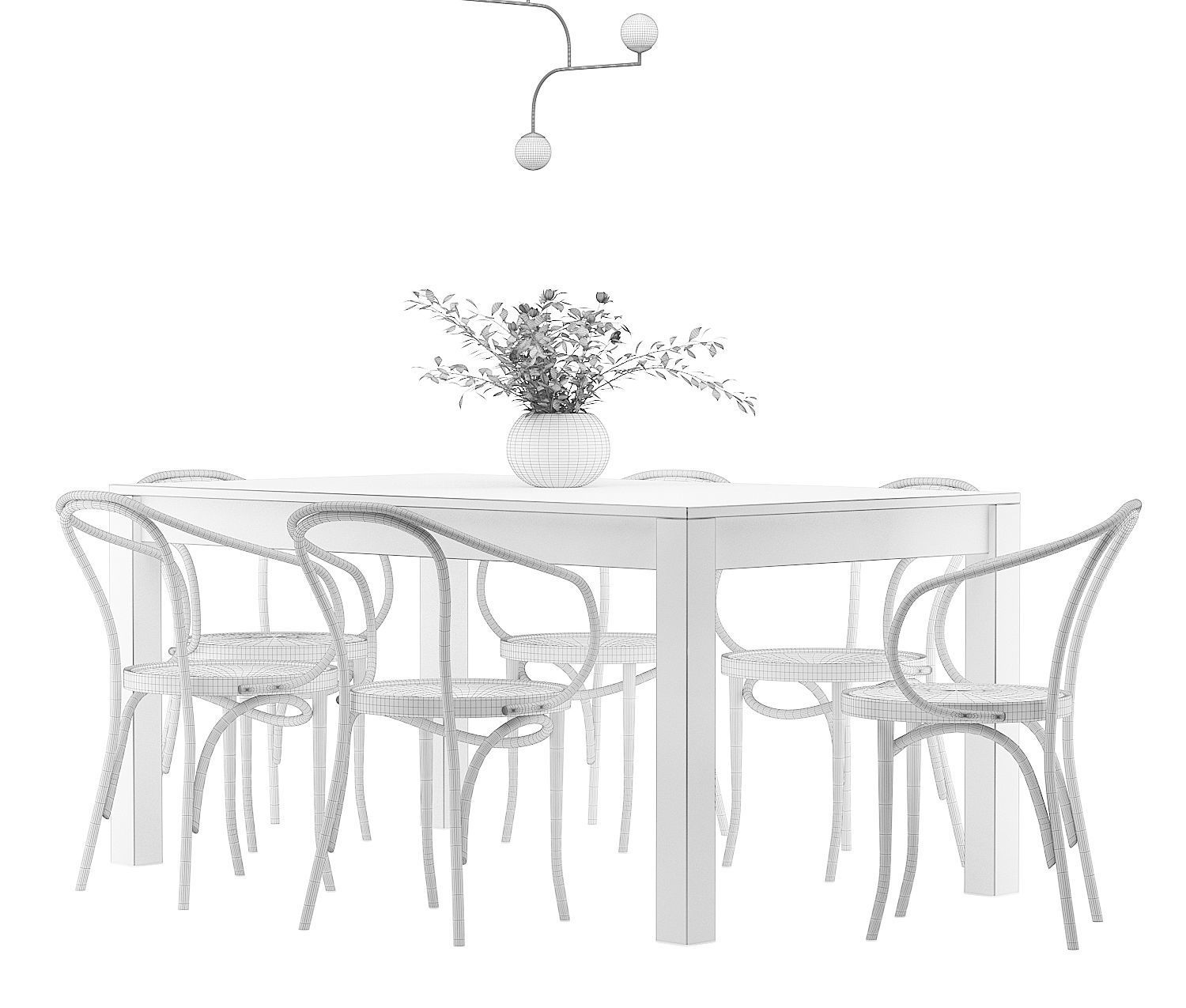 Dining Furnitures Set 19 3D model_4
