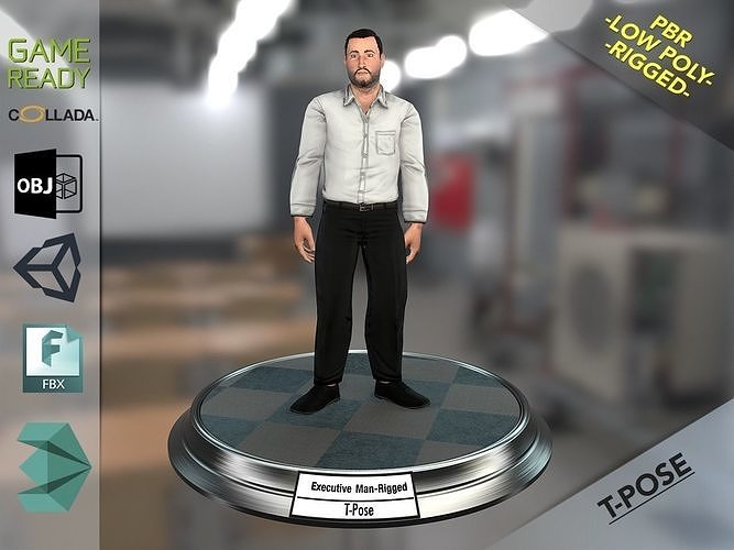 Executive Man Low-poly 3D model
