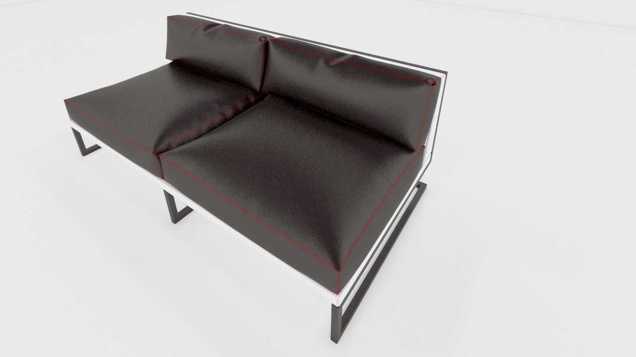 linea oda sillon dos plazas Low-poly 3D model_1