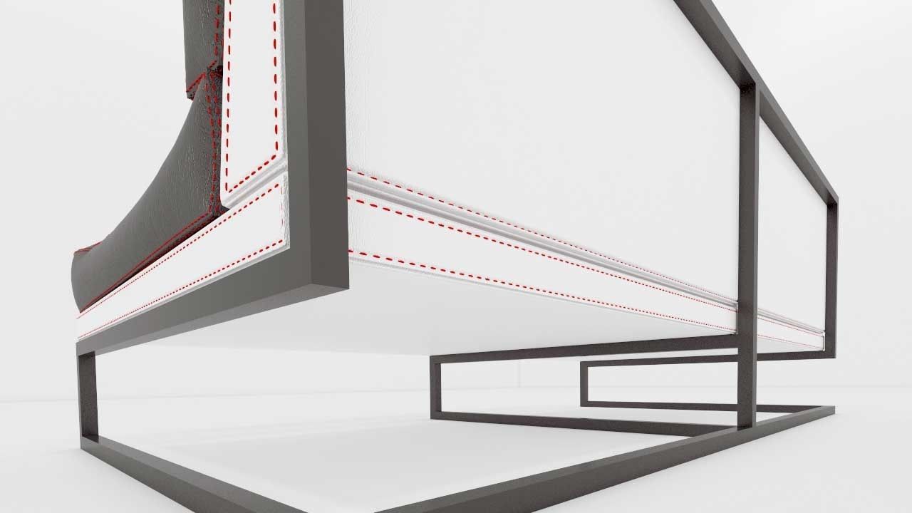 linea oda sillon dos plazas Low-poly 3D model_2