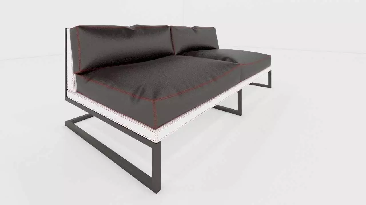 linea oda sillon dos plazas Low-poly 3D model_0