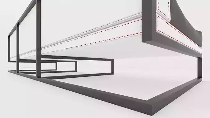 linea oda sillon 3 plazas Low-poly 3D model