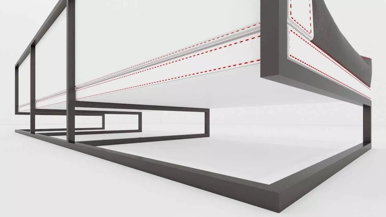 linea oda sillon 3 plazas Low-poly 3D model_0