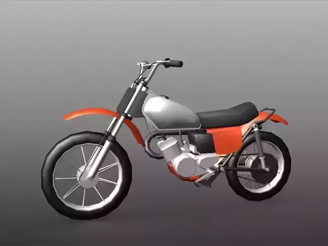 Low-poly Motorbike game asset