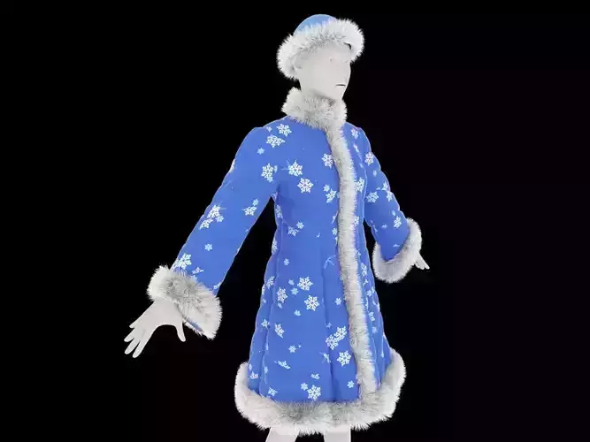 Fur coat for the Snow Maiden 3D model
