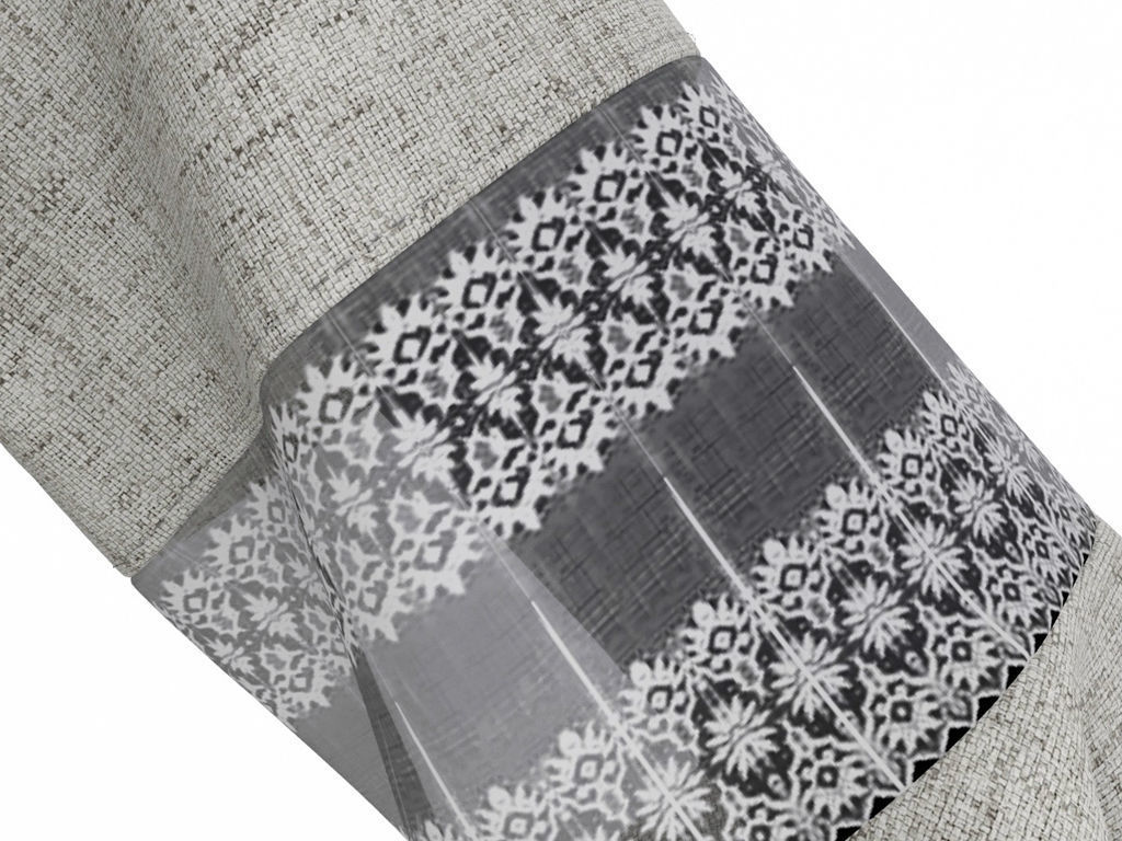 Blouse with lace inserts 3D model_4