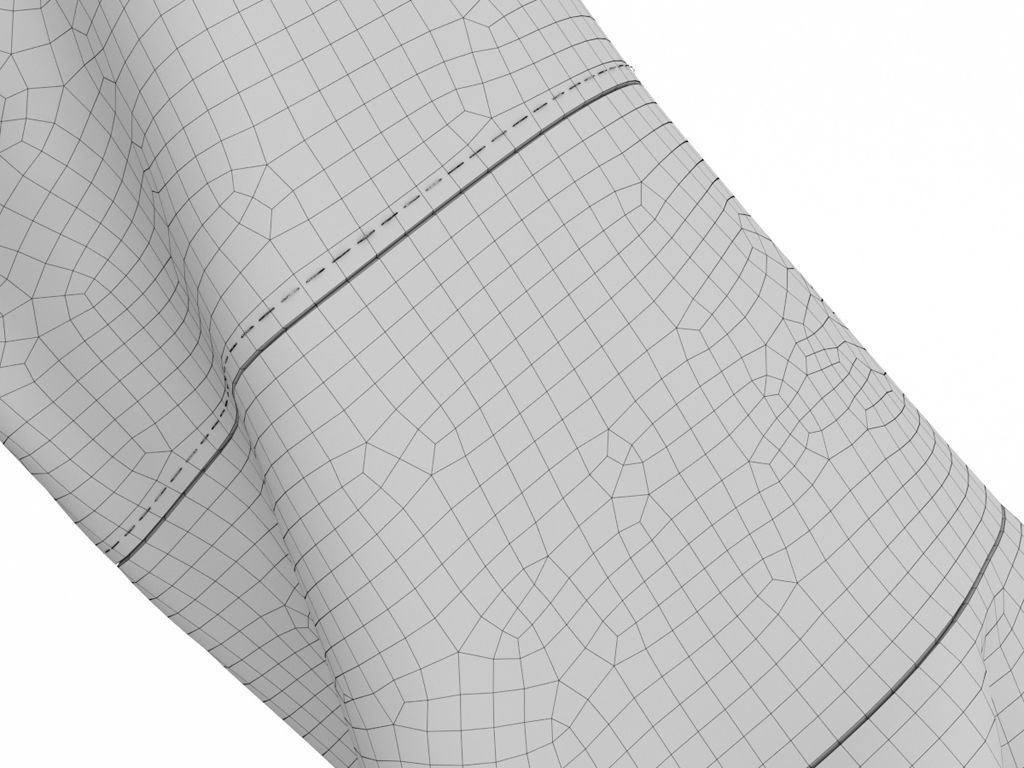 Blouse with lace inserts 3D model_9