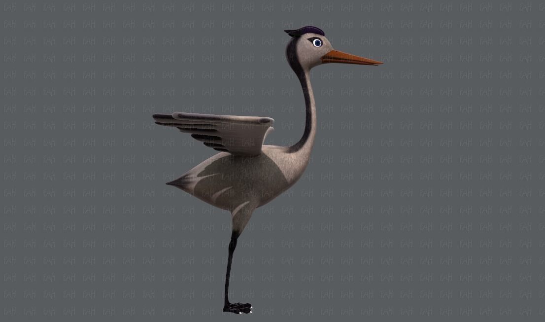 Crane V01 Low-poly 3D model_3