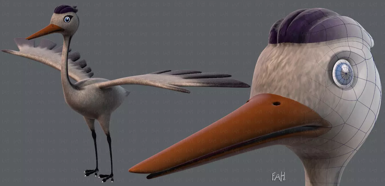 Crane V01 Low-poly 3D model_0