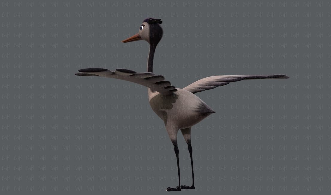 Crane V01 Low-poly 3D model_6