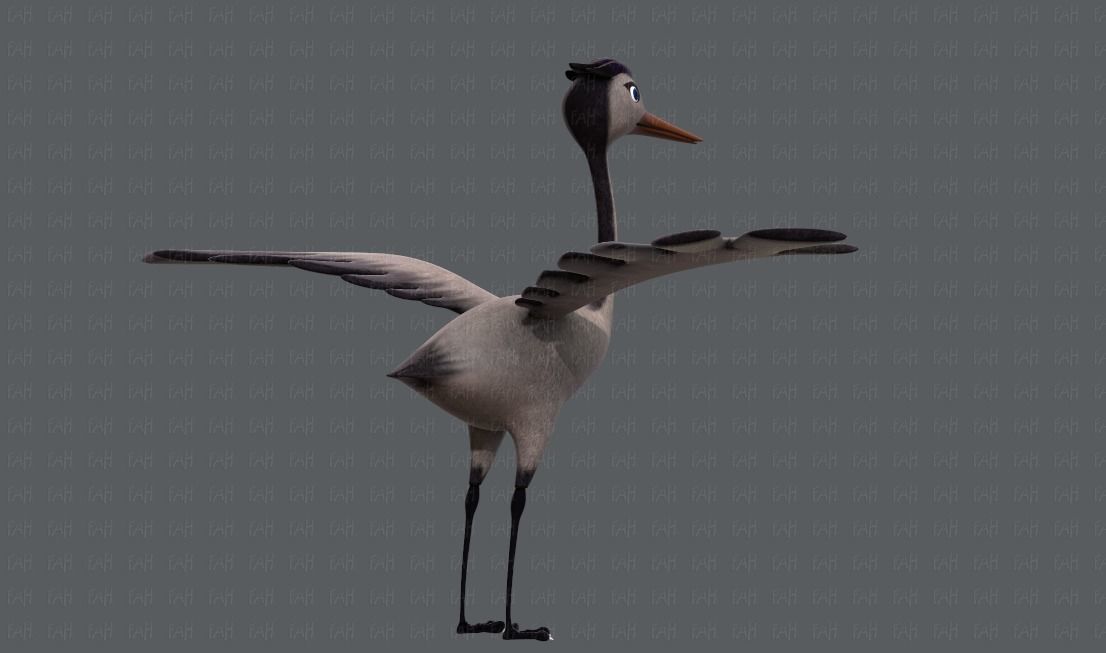 Crane V01 Low-poly 3D model_4