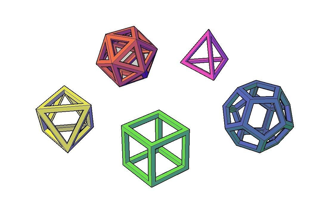 Platonic Solids 3D print model_2