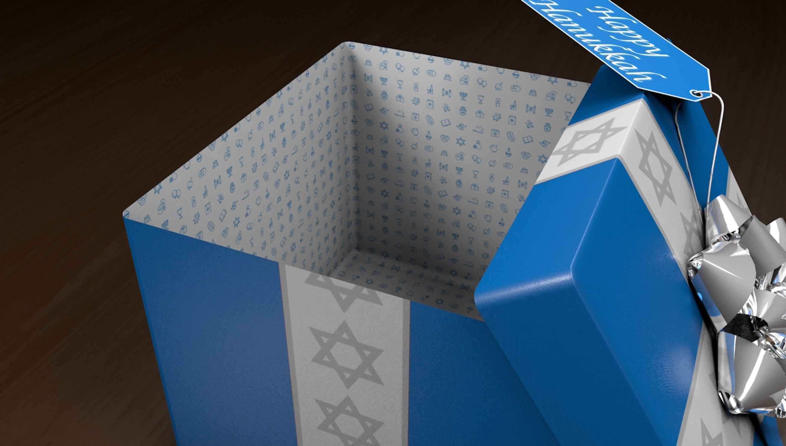 Hanukkah Gift Box Low-poly 3D model_2