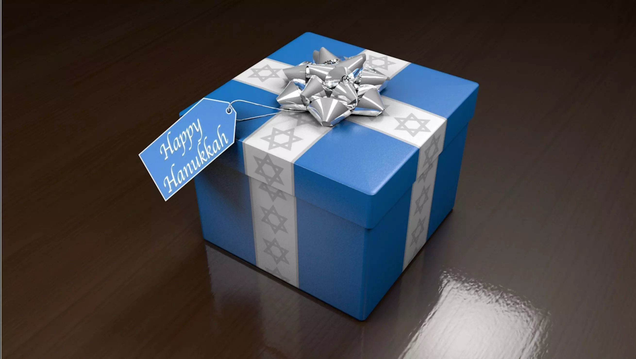 Hanukkah Gift Box Low-poly 3D model_0