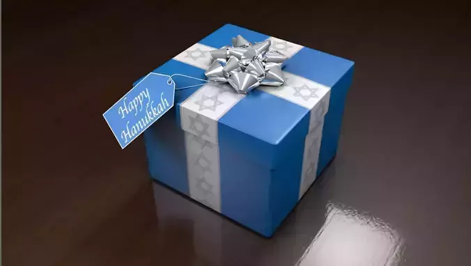 Hanukkah Gift Box Low-poly 3D model