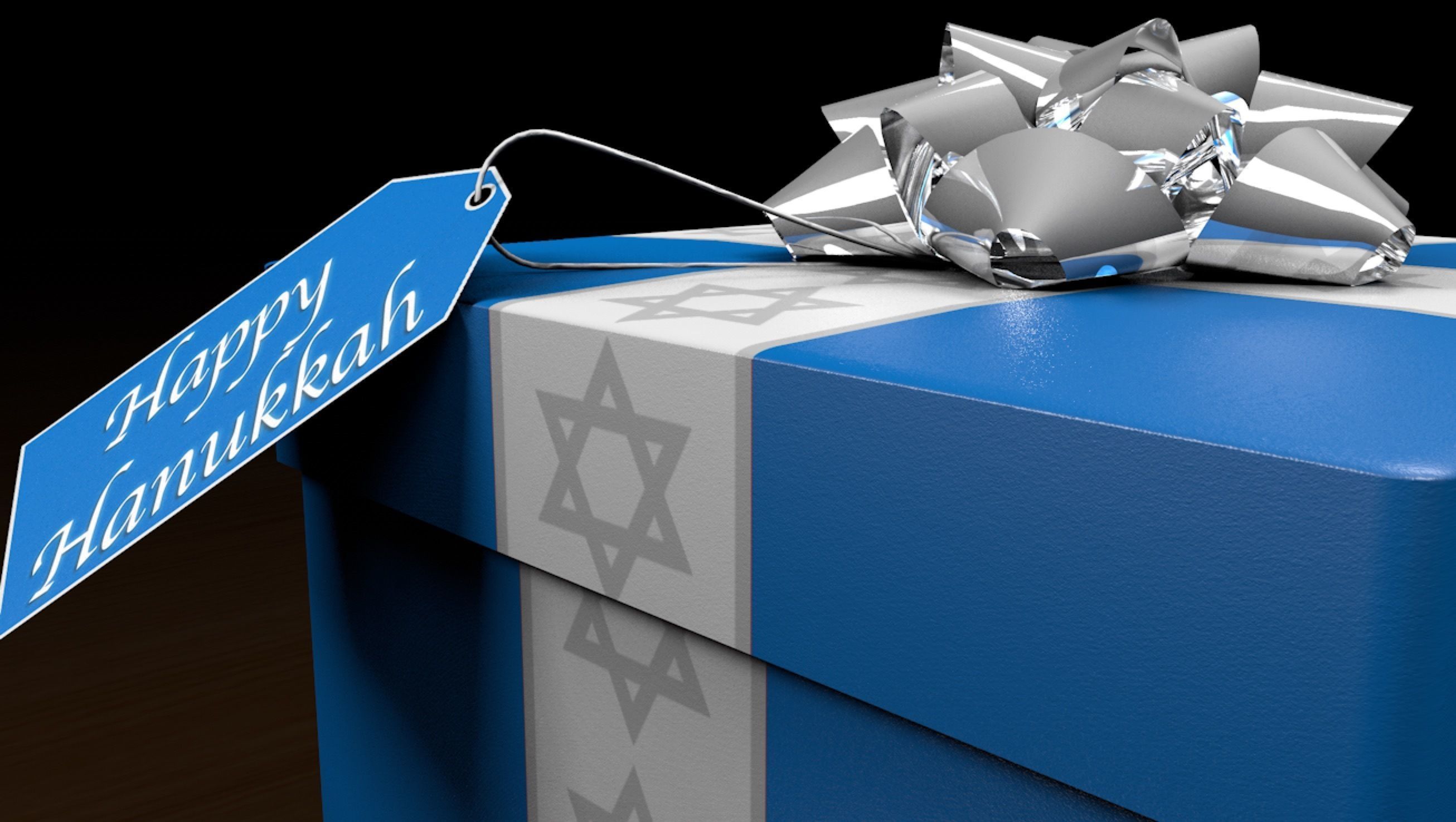 Hanukkah Gift Box Low-poly 3D model_1