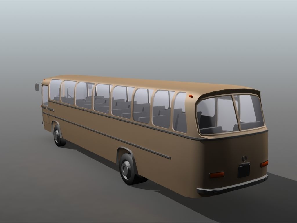 Low poly Bus game asset Low-poly 3D model_2