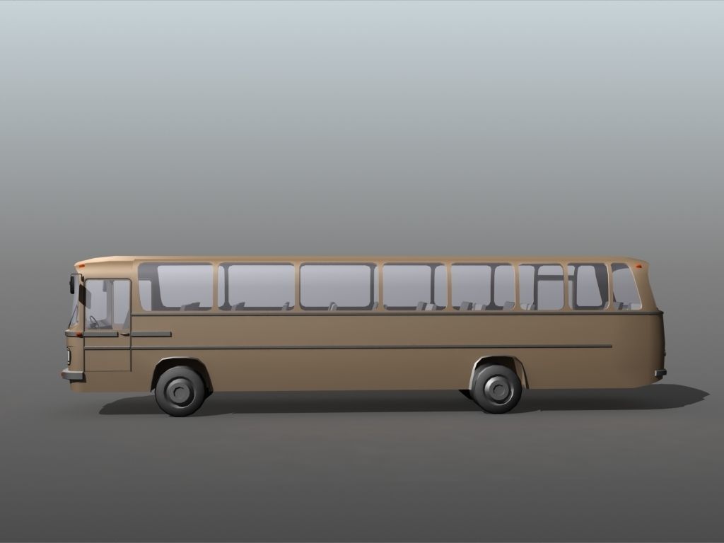 Low poly Bus game asset Low-poly 3D model_1