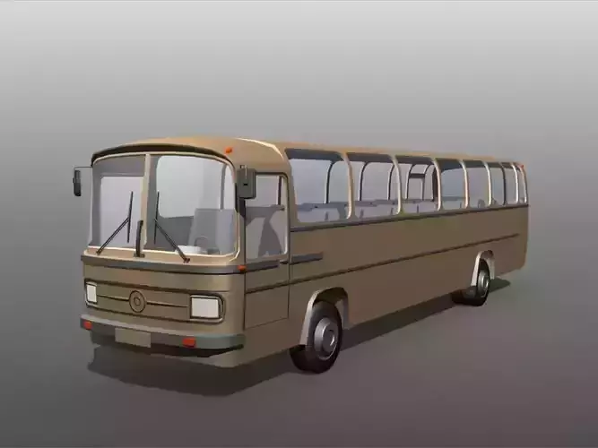 Low poly Bus game asset