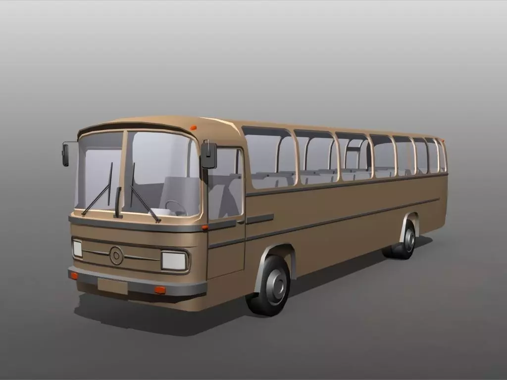 Low poly Bus game asset Low-poly 3D model_0