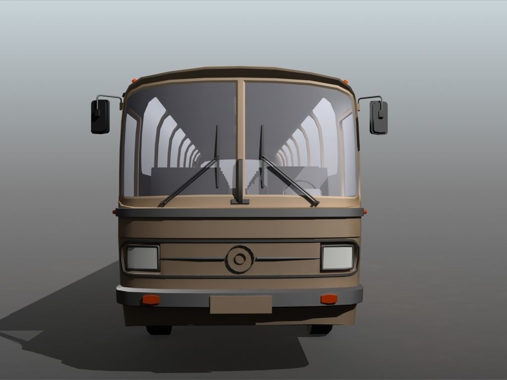Low poly Bus game asset Low-poly 3D model_3