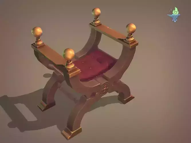 Curule Seat Low-poly 3D model