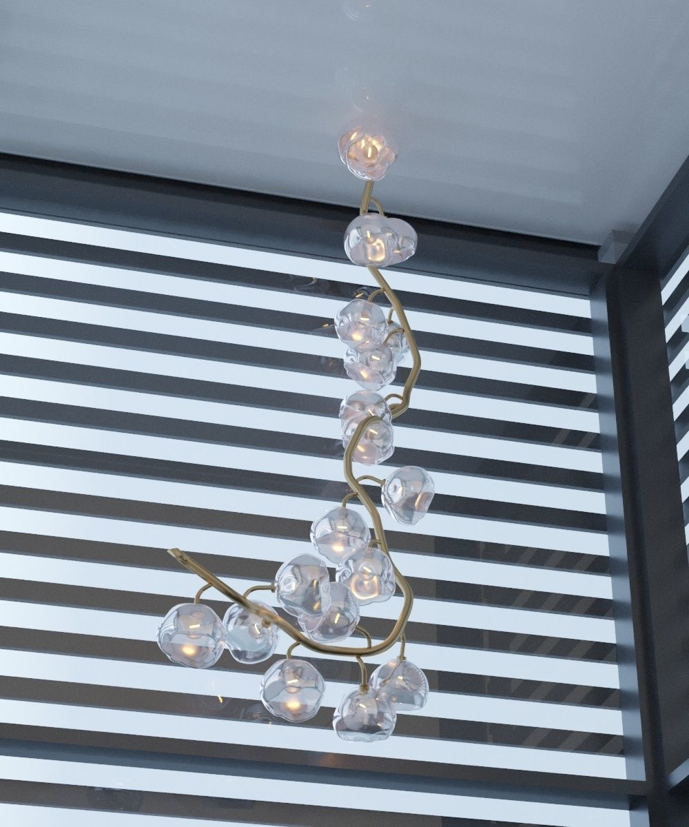 Modern Stair Chandelier 3D model_3