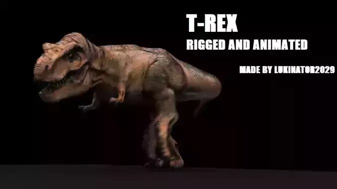 Tyrannosaurus Rex Model Rigged Low-poly 3D model
