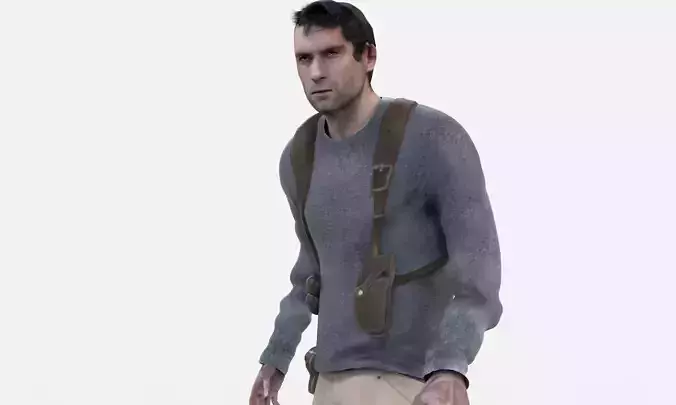Realistic Action Man Low-poly 3D model