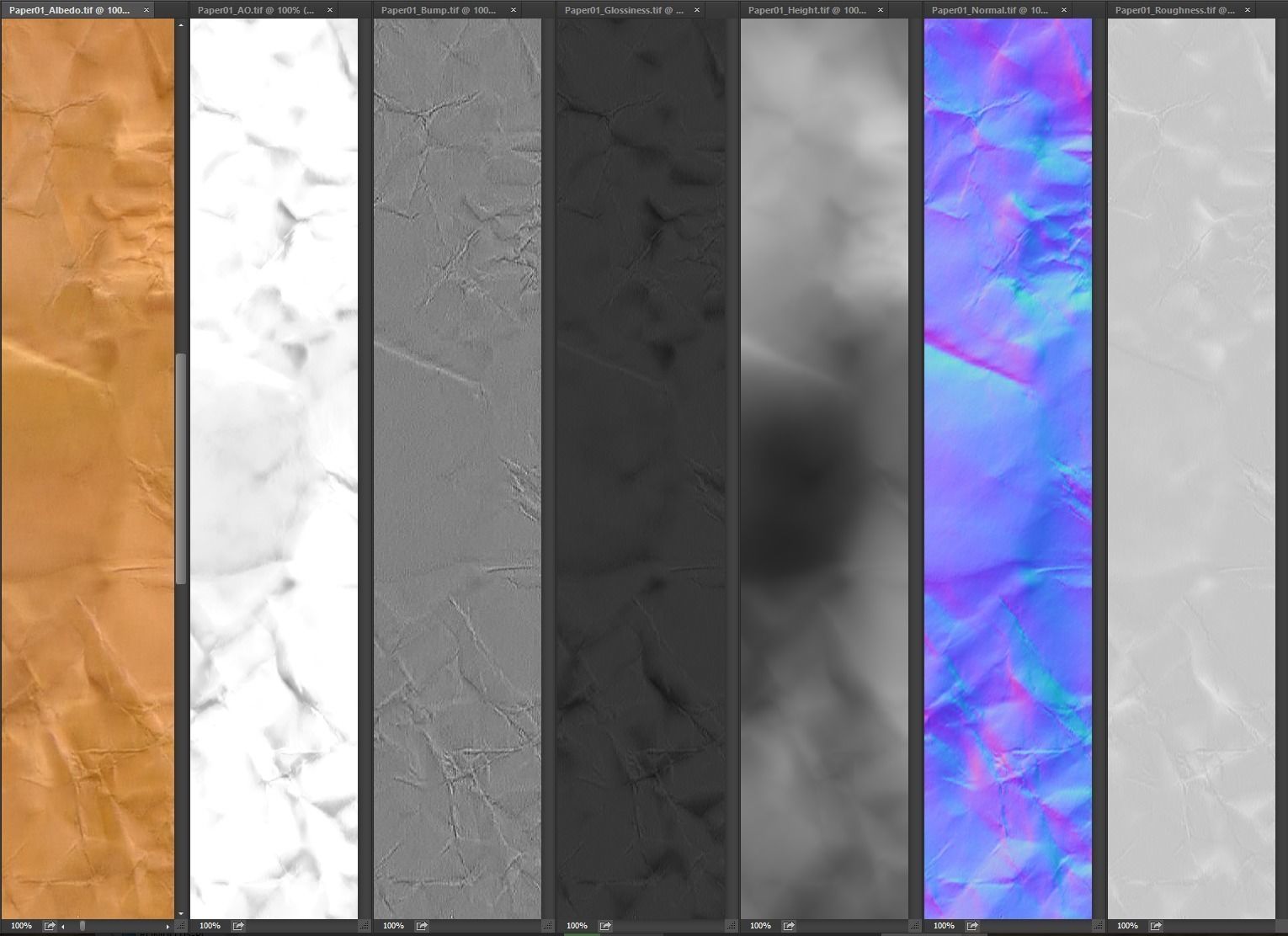 Crumpled Paper 01 PBR Texture Texture_6