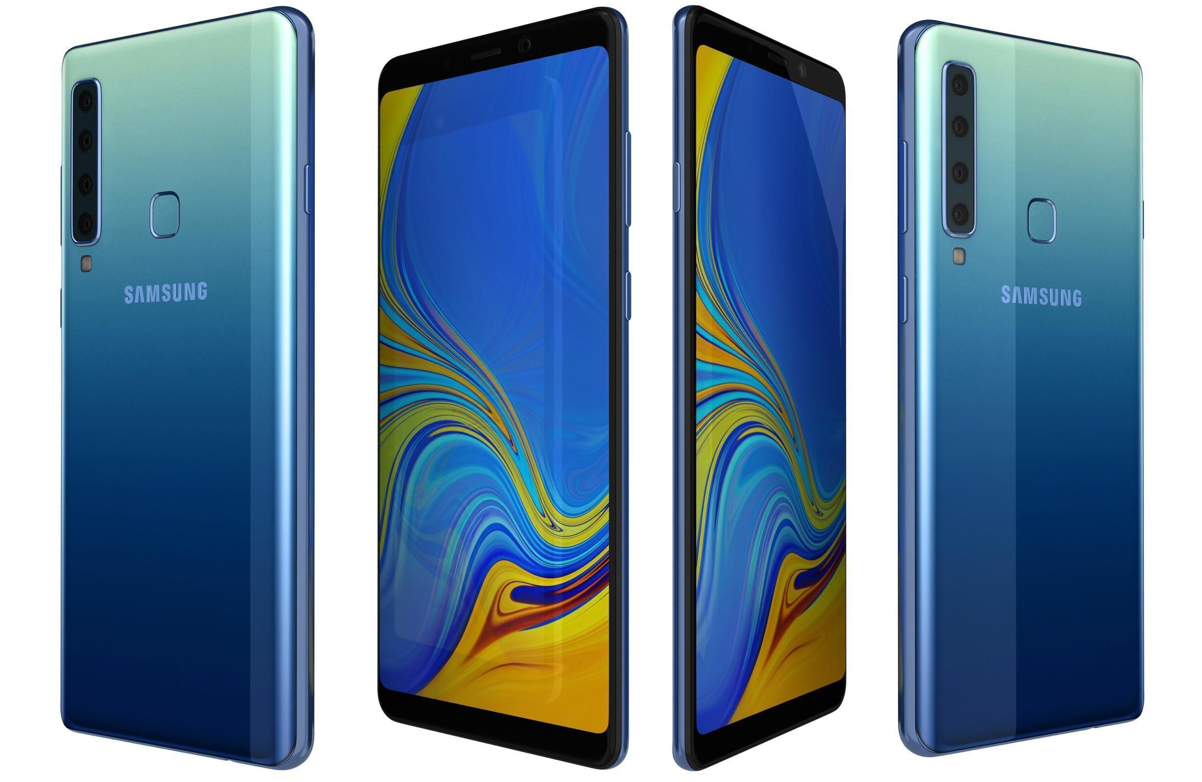 Samsung Galaxy A9 2018 Lemonade Blue 3D model_1