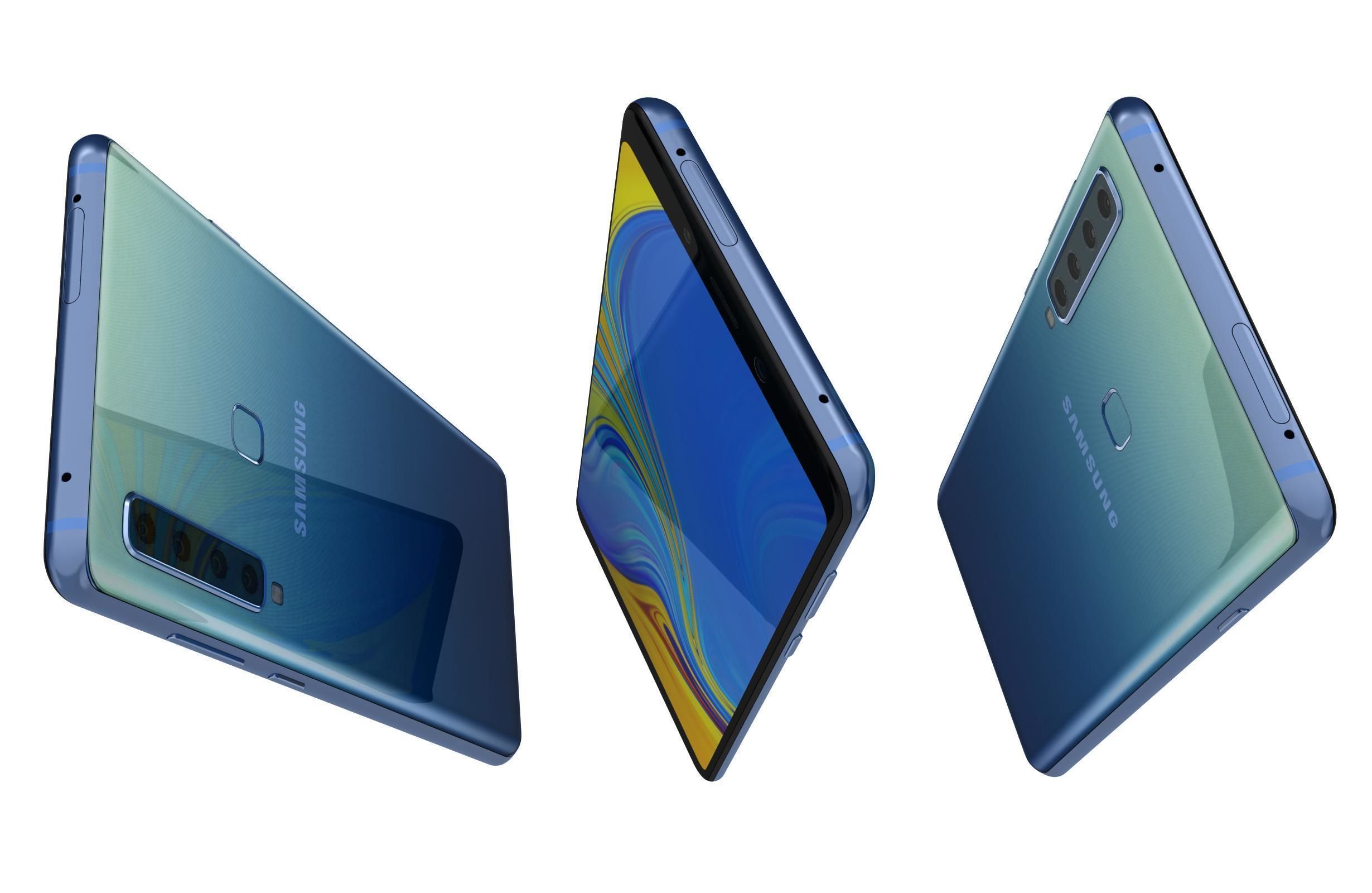 Samsung Galaxy A9 2018 Lemonade Blue 3D model_4