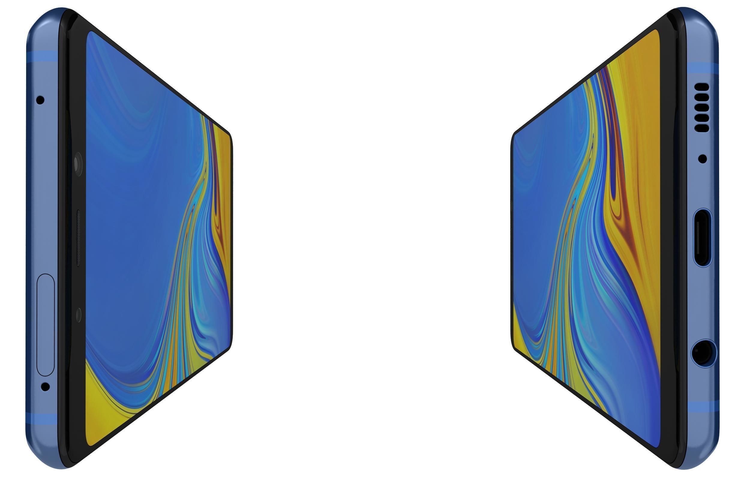 Samsung Galaxy A9 2018 Lemonade Blue 3D model_2