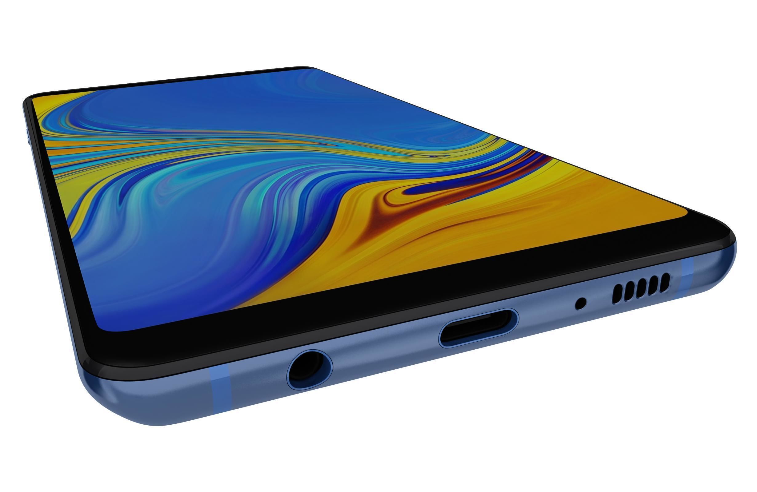 Samsung Galaxy A9 2018 Lemonade Blue 3D model_8