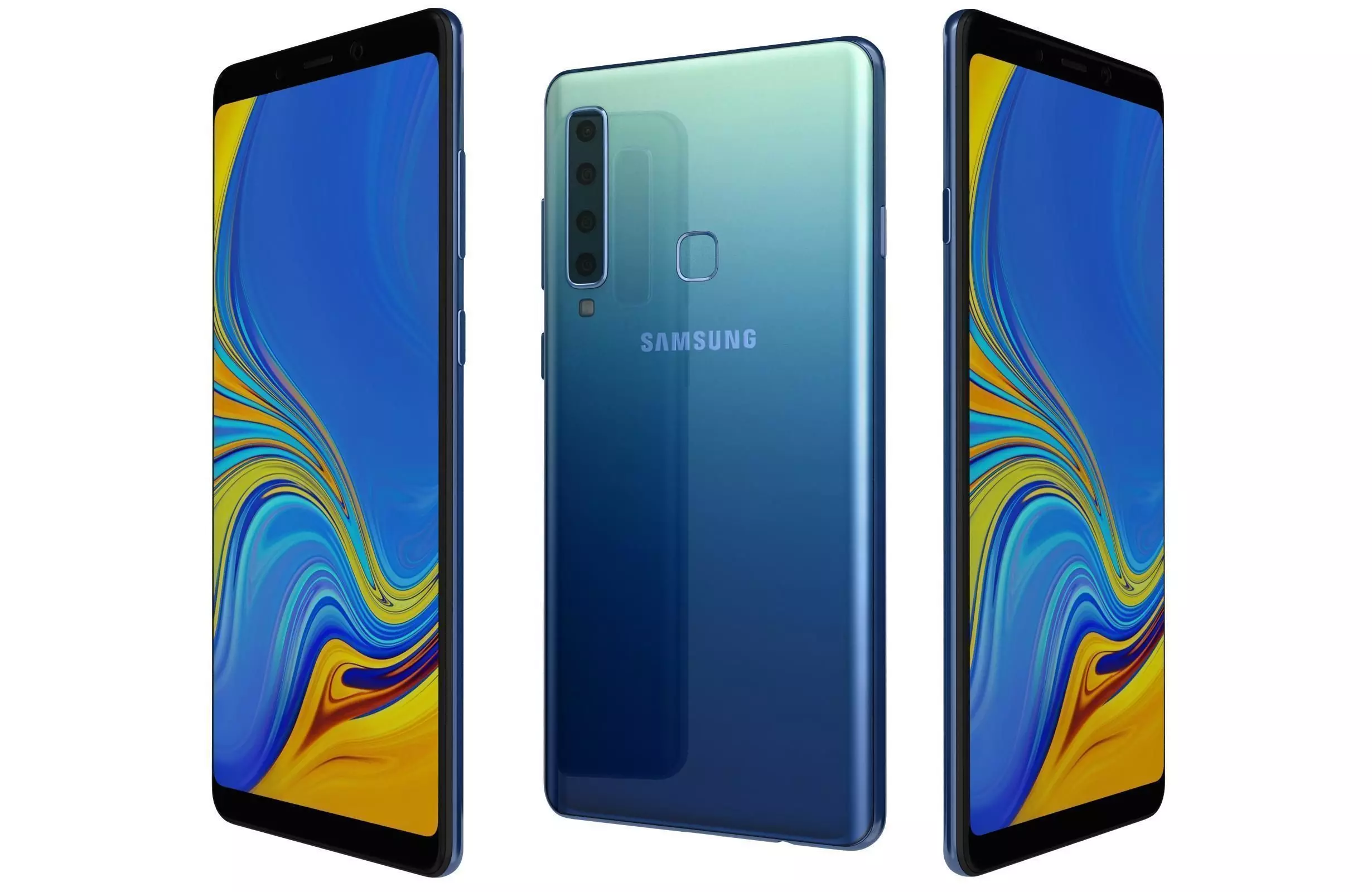 Samsung Galaxy A9 2018 Lemonade Blue 3D model_0