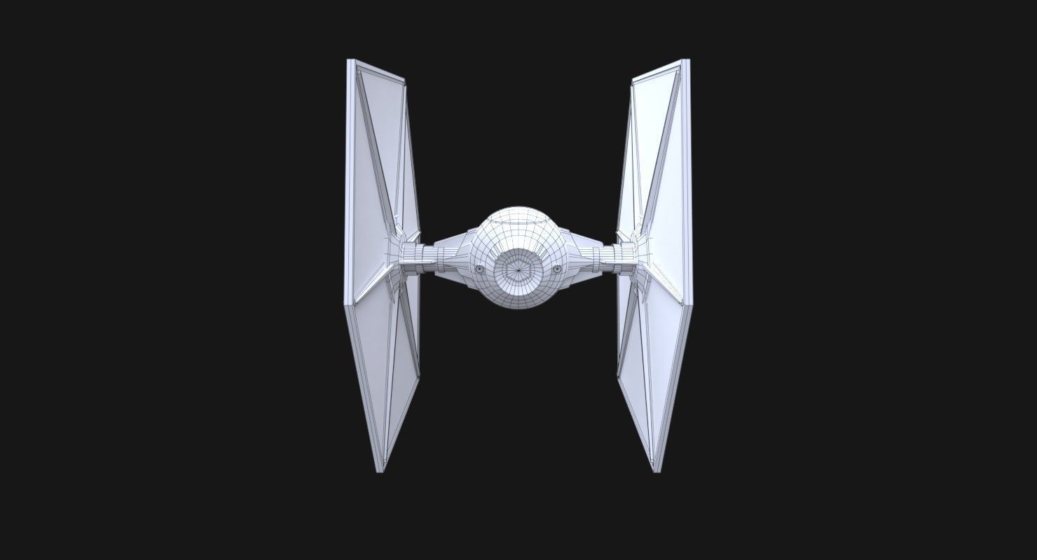 TIE-ln space superiority starfighter Low-poly 3D model_13
