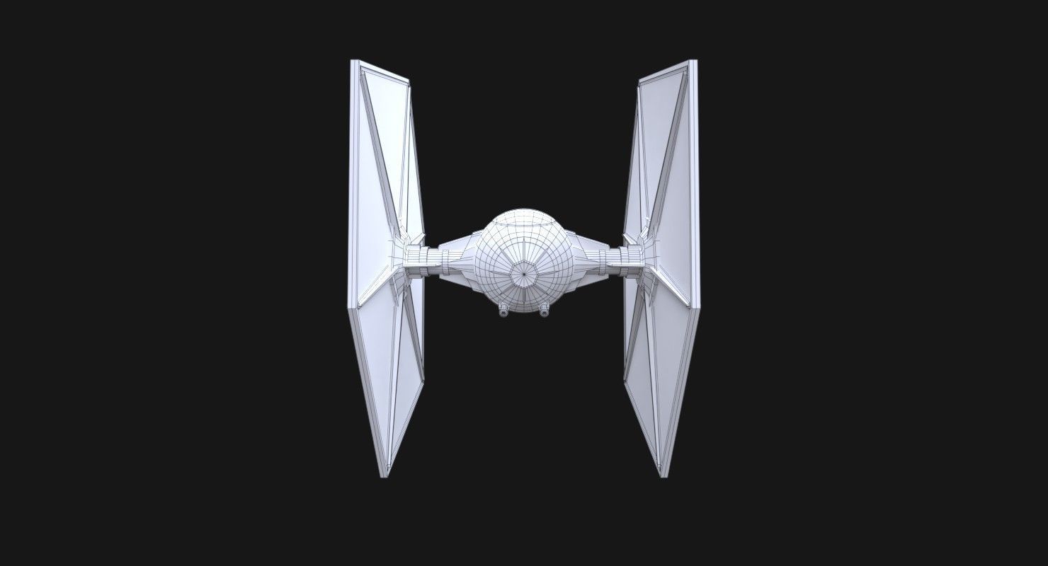 TIE-ln space superiority starfighter Low-poly 3D model_9