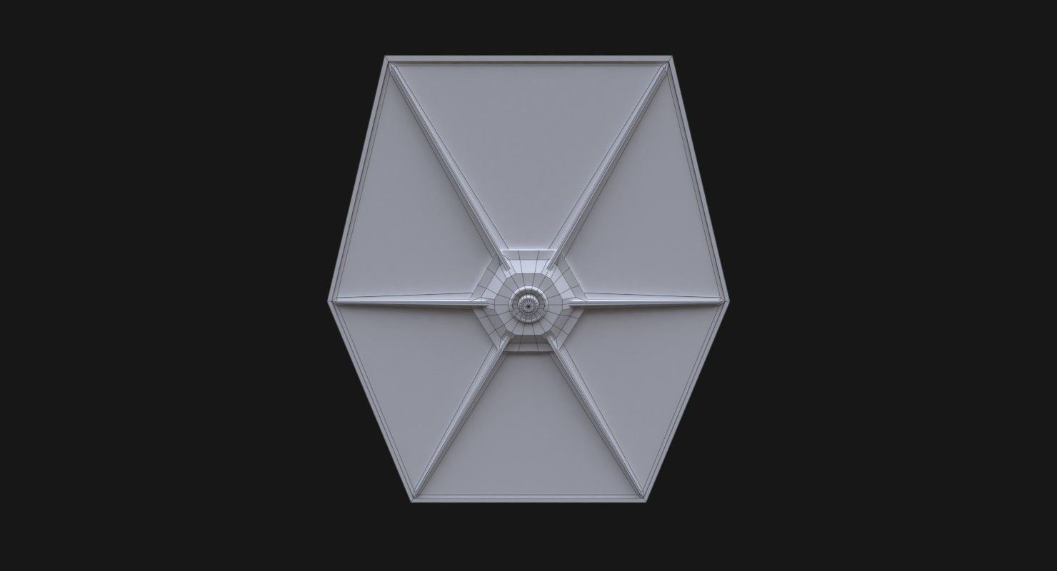 TIE-ln space superiority starfighter Low-poly 3D model_15
