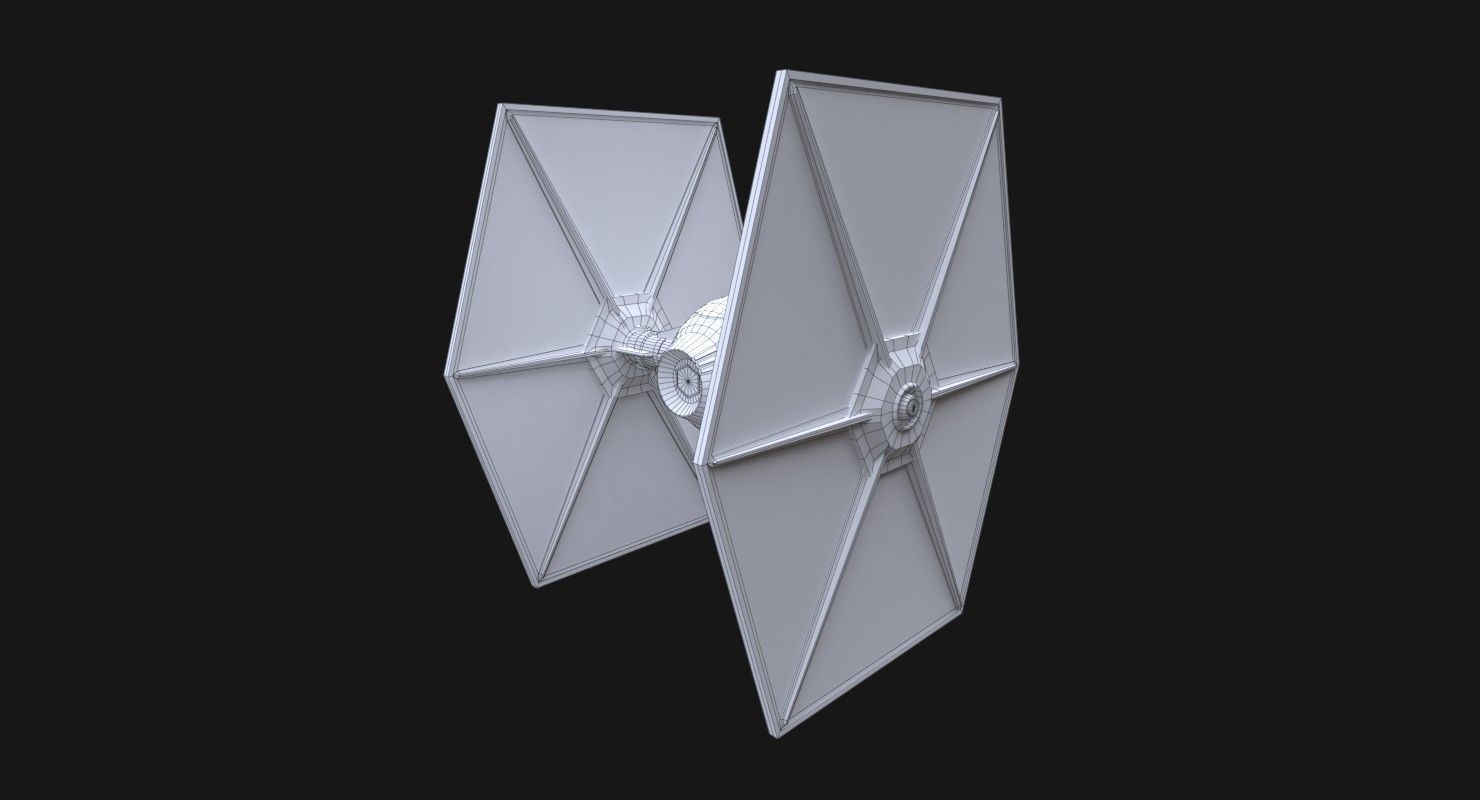 TIE-ln space superiority starfighter Low-poly 3D model_14