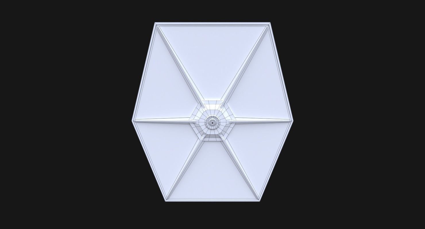 TIE-ln space superiority starfighter Low-poly 3D model_11