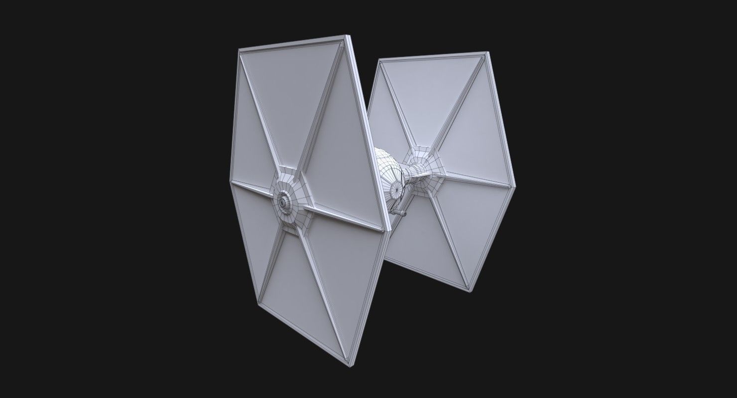 TIE-ln space superiority starfighter Low-poly 3D model_16