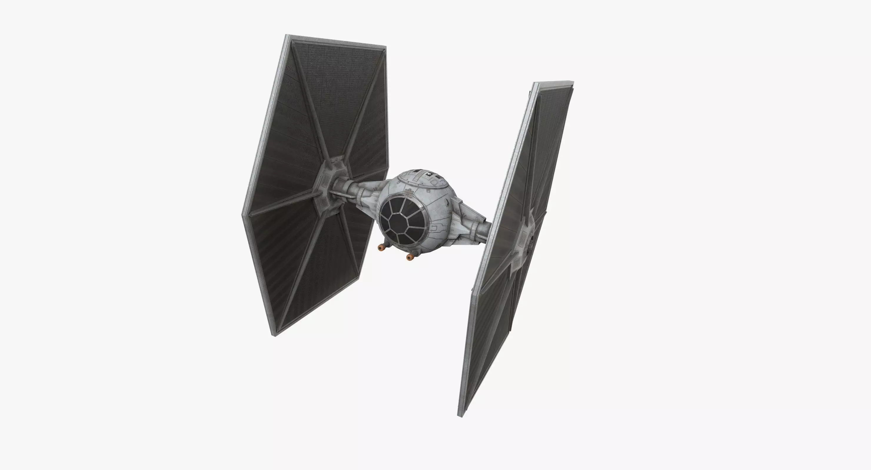 TIE-ln space superiority starfighter Low-poly 3D model_0