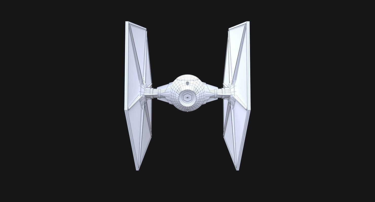 TIE-fo space superiority fighter Low-poly 3D model_14