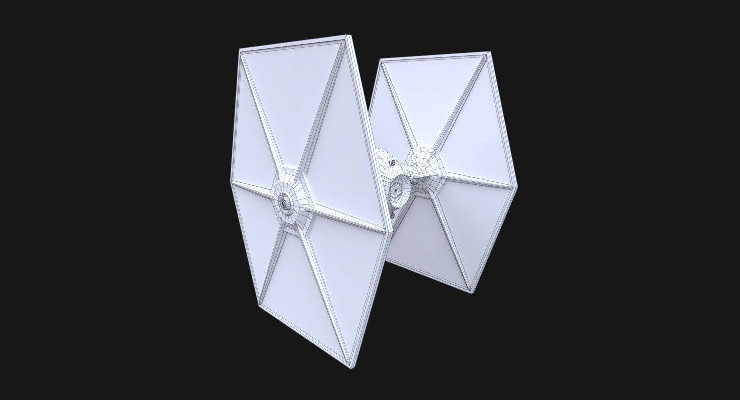 TIE-fo space superiority fighter Low-poly 3D model_13