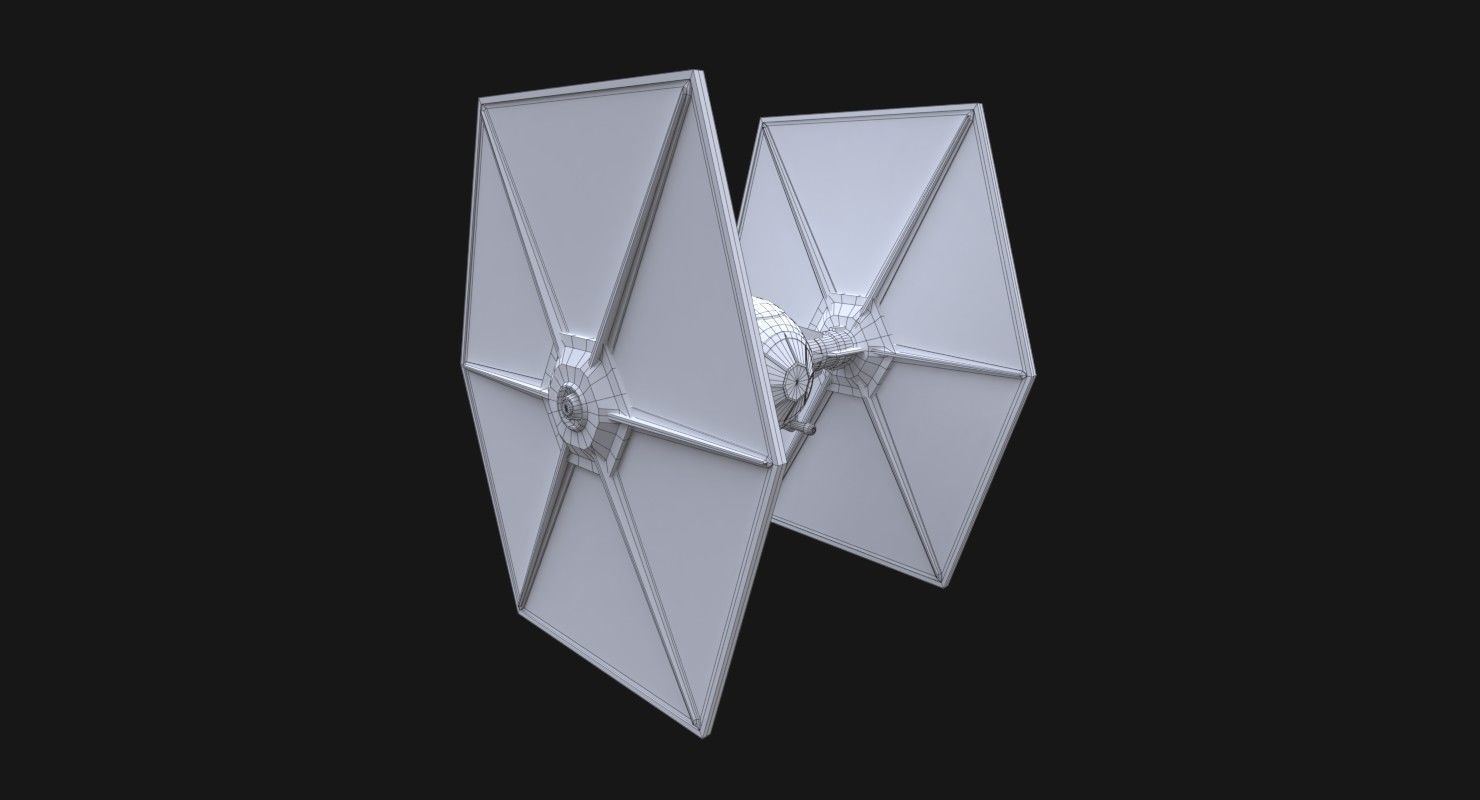 TIE-fo space superiority fighter Low-poly 3D model_17