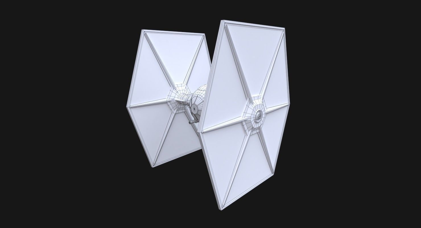 TIE-fo space superiority fighter Low-poly 3D model_11