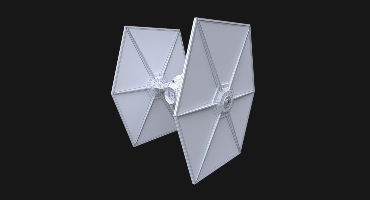TIE-fo space superiority fighter Low-poly 3D model_15